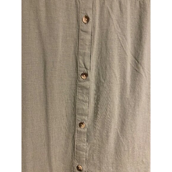 Cato Womens Sage Green Button-Back Top M Casual Popover Flowy City Comfy Blouse - Picture 10 of 13